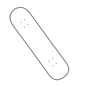 illustrated outline of a skateboard deck